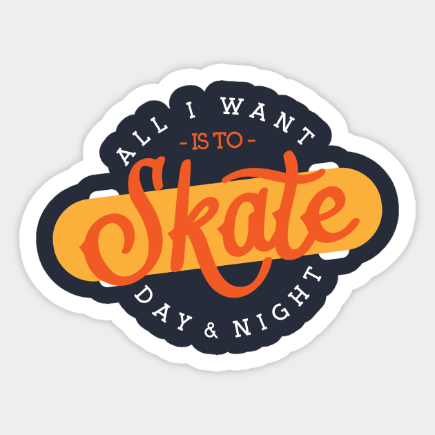 Skate Day & Night Sticker by Digster